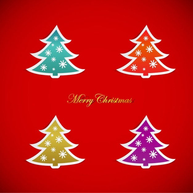 Christmas tree tree stickers in many colors about Tree card design