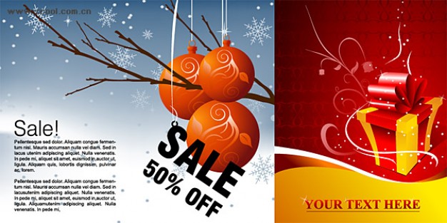 Christmas winter Gift discount sales and gift pattern material about shopping pattern