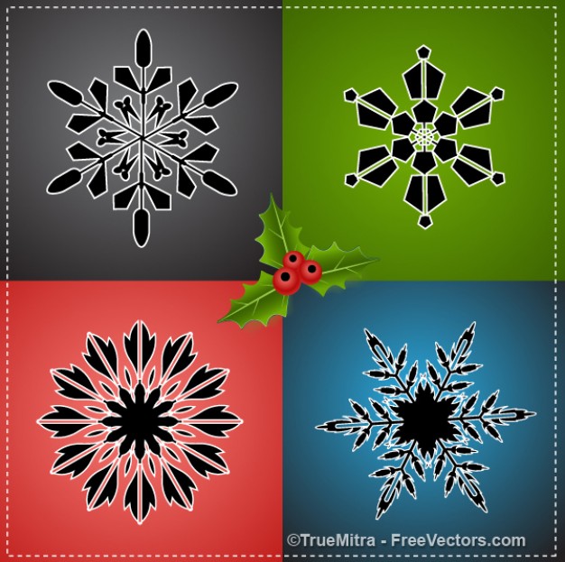 colored pattern with beautiful snowflakes for christmas