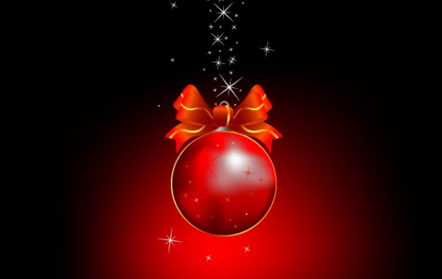 cool christmas ball over dark background