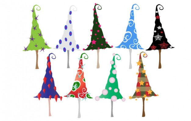 different color Christmas tree colorful Christmas trees with swirl tail about Tree Horticulture