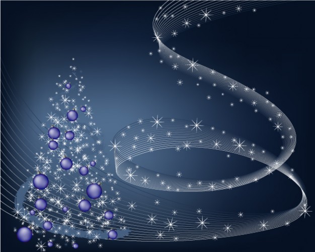 elegant abstract christmas tree and traces with blue grey background