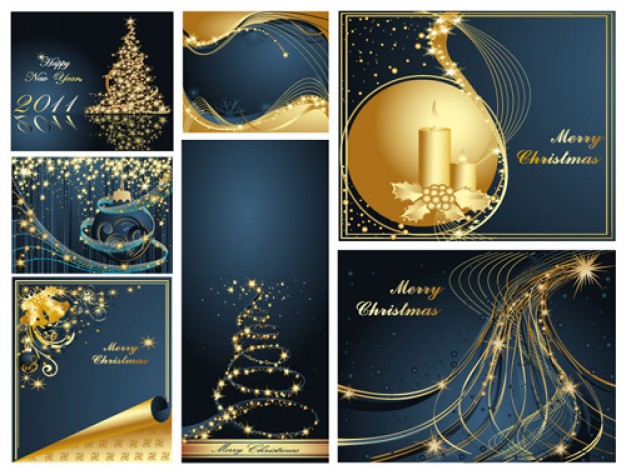 elegant christmas backgrounds in golden and blues