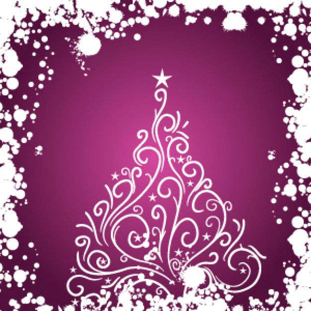 elegant christmas illustration with purple background for Christmas card design