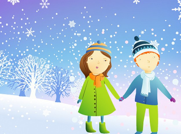 Family snow Home couple about United States children and Snow