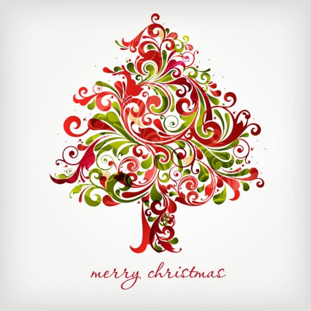 floral Christmas tree swirls tree for christmas graphic about Shopping Holidays