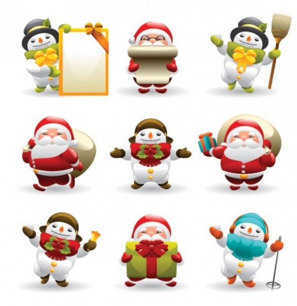 Frosty the Snowman santa Facebook and snowman icons about Christmas elements