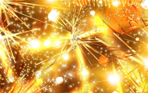 golden christmas background with firework