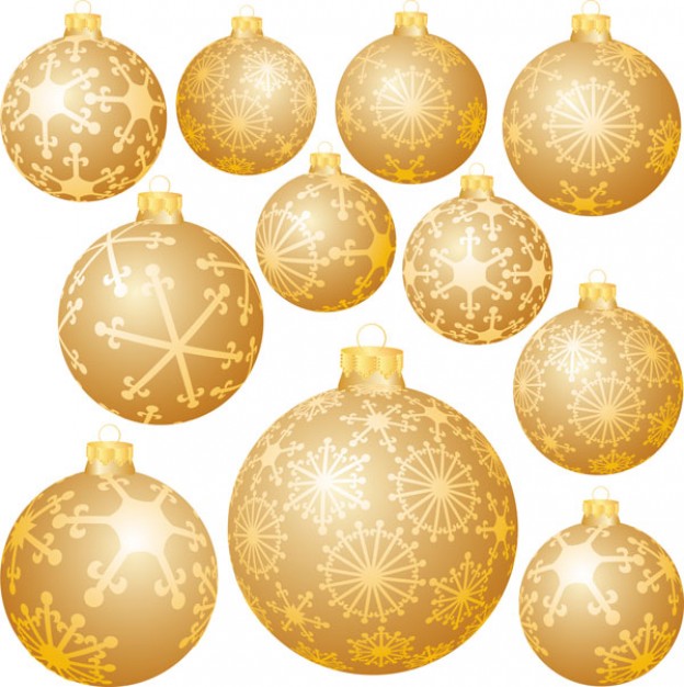 golden christmas decorations snow ball