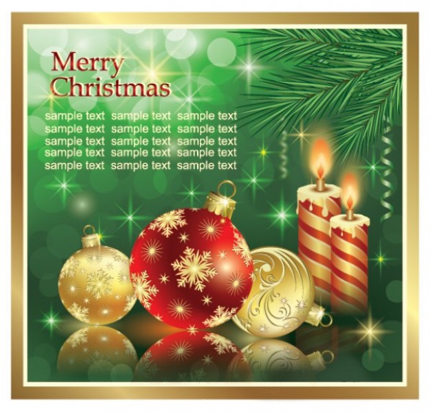 Greeting candles balls christmas greeting card templates set about Holiday Shopping