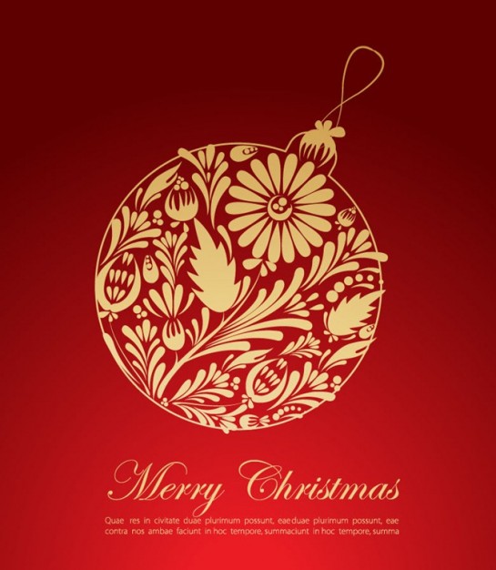 Greeting card with christmas ball red greeting card graphic about red style