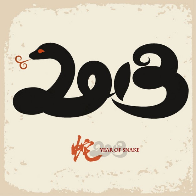 Greeting card year of the snake creative background about chinese new year