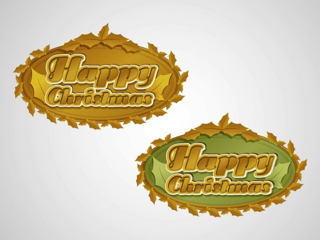 holiday greeting text in golden metal