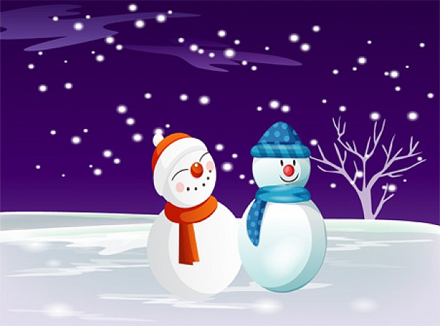 Holiday snowman Shopping about Snowman Christmas winter night scene