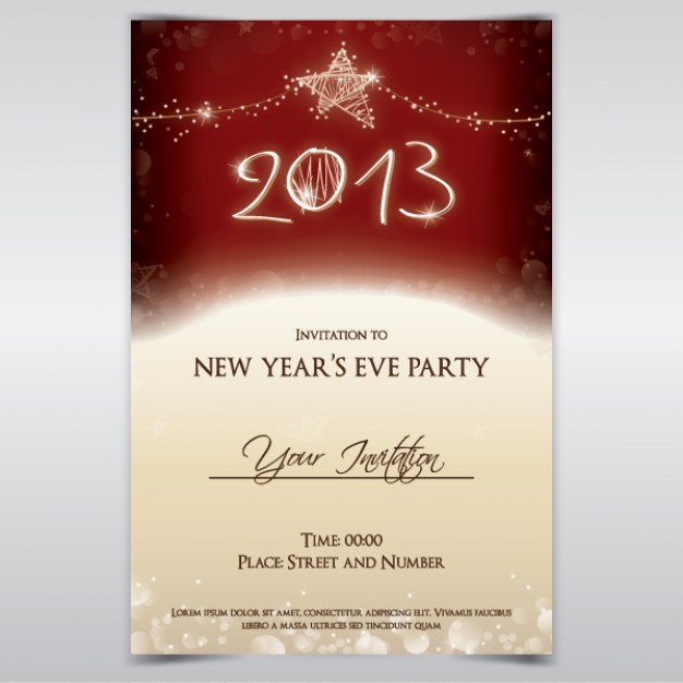 Holidays party Glade invitation about New Year card design