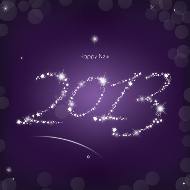 Mardi Gras 2013 Holiday year made with stars on a purple background about New Year card