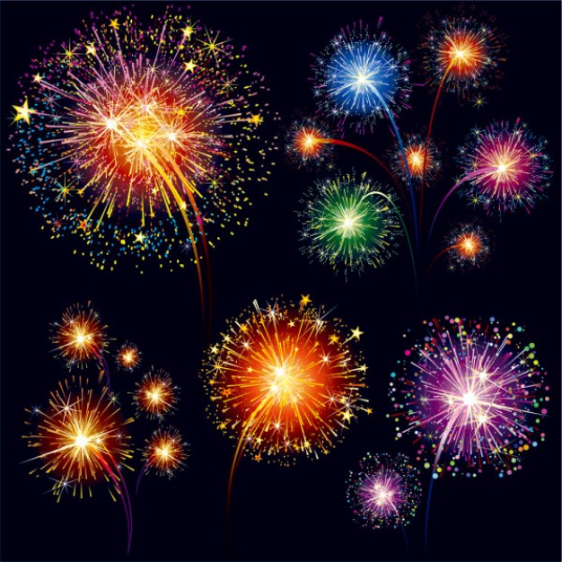 Mardi Gras fireworks with stars at edges and more about Holidays firework