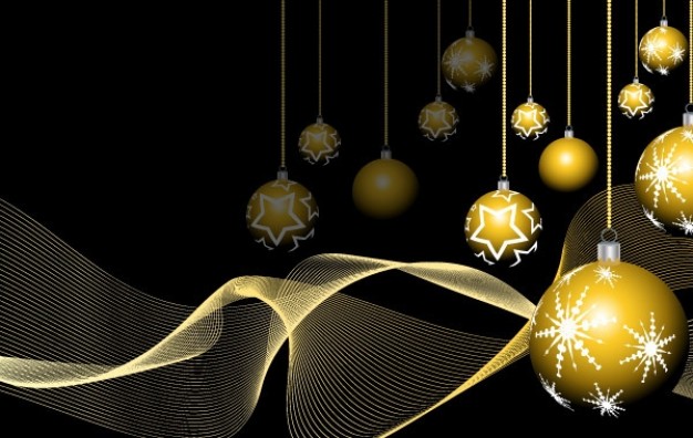 new year design eps illustrator with golden ball background