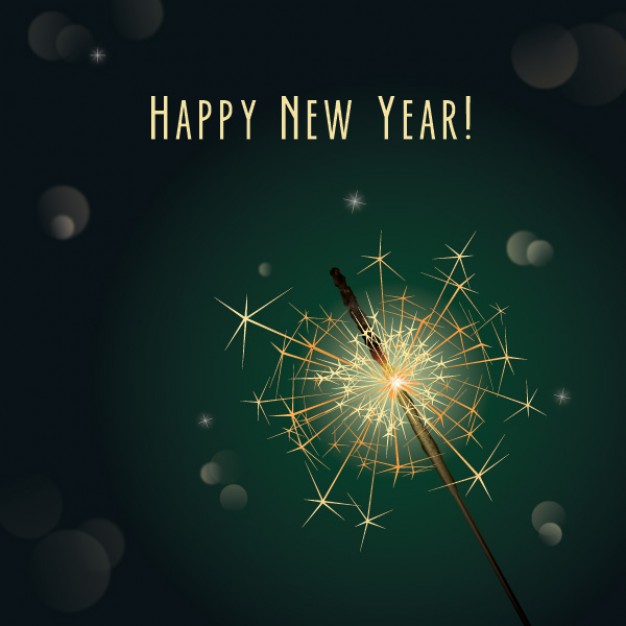New Year Holidays year sparkler about Sparkler blue background