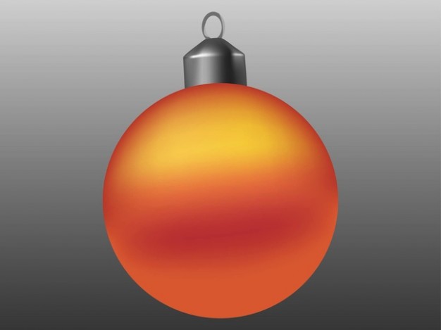 orange colored glossy ornament with grey background