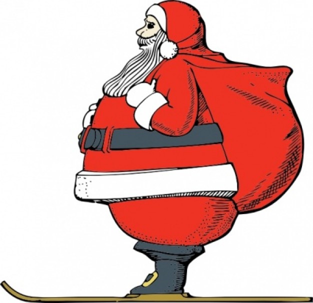 Pablo Casals skiing Santa Claus santa side view clip art about Cello Suite Christmas