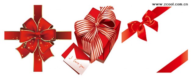 red Christmas gift ribbon bow material about Business Do it yourself