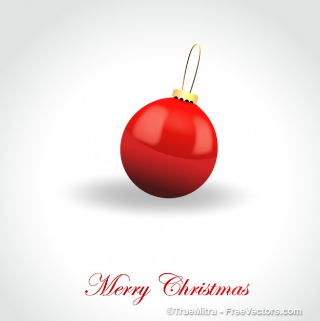 red ornament christmas ball with grey background