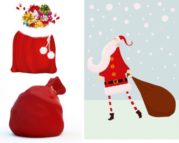 Santa Claus Christmas claus and gift bags about United States Saint Nicholas