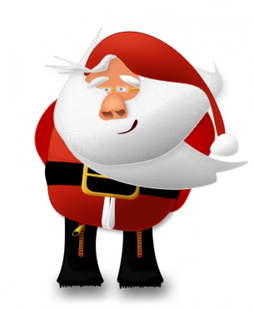 Santa Claus Christmas claus cartoon with the hands at back about Virginia Holidays