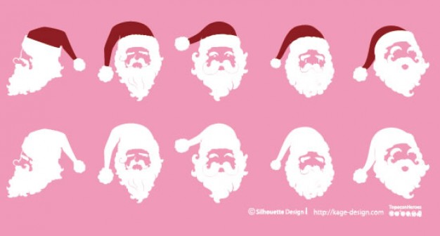 Santa Claus Christmas claus faces about Holiday Saint Nicholas
