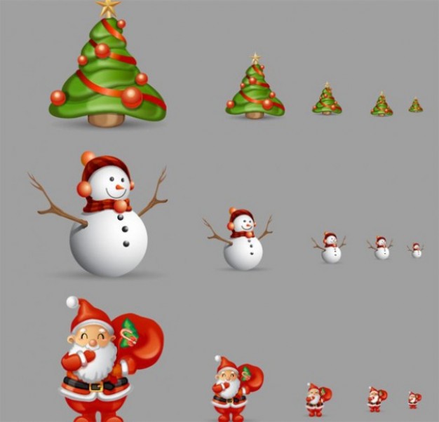 Santa Claus christmas elements icons about Holidays icon design