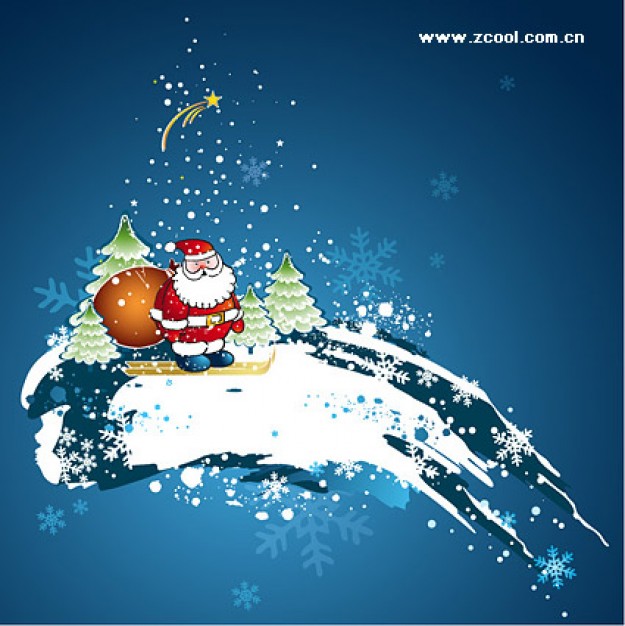 Santa Claus ski Christmas santa claus material about snow Holidays Saint Nicholas
