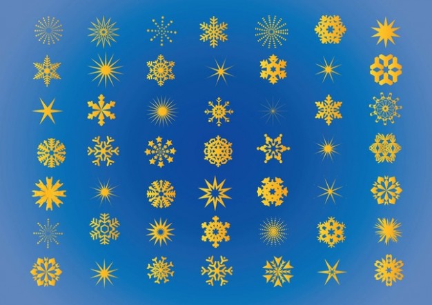 snowflakes vectors with blue background