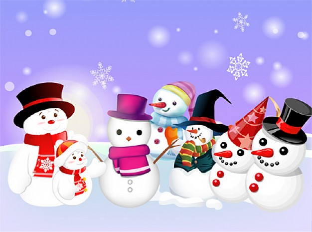 Snowman Christmas package about holiday card design