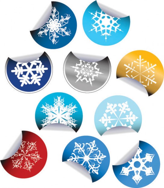 Sticker snowflake Shopping stickers icon material about Christmas Light-emitting diode