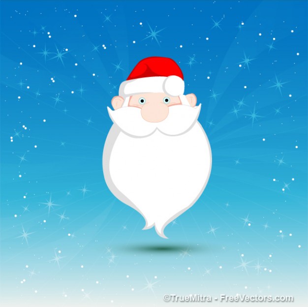 white Santa Claus adorable Christmas santa beard greeting card about Saint Nicholas Holidays
