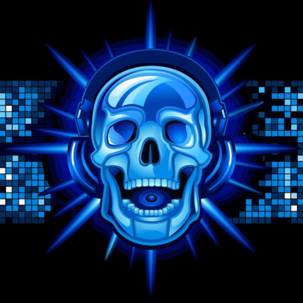 music skull with  background