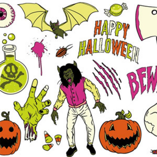 Halloween psychedelic Holidays halloween pack with background about Opinions Graphics