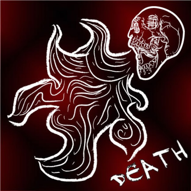 breath of death with blood red background