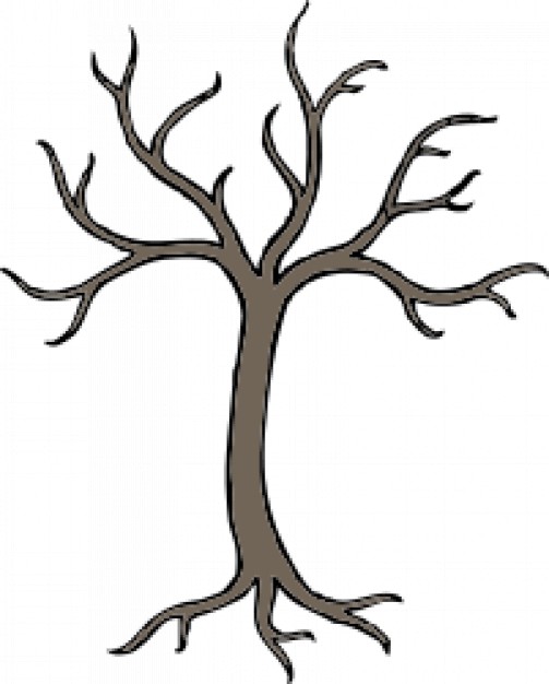 brown barren tree with white background