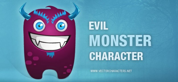 Cartoon evil art monster character illustration with blue background about Monster Sesame Street