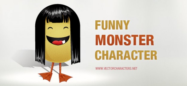 Cartoon funny Mascot monster character illustration with grey background about Costume Arts