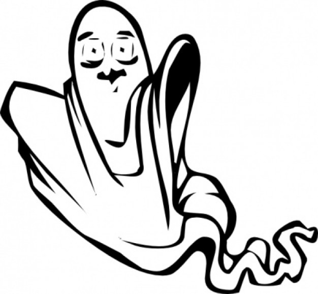 Clip art floating Graphics ghost about Retailers Black and White