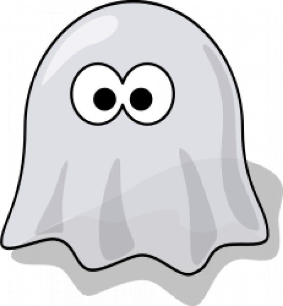 cute cartoon ghost with eyes outside