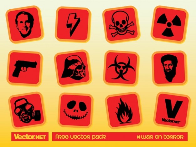 dangerous icon like skull hilum gum fire with orange background