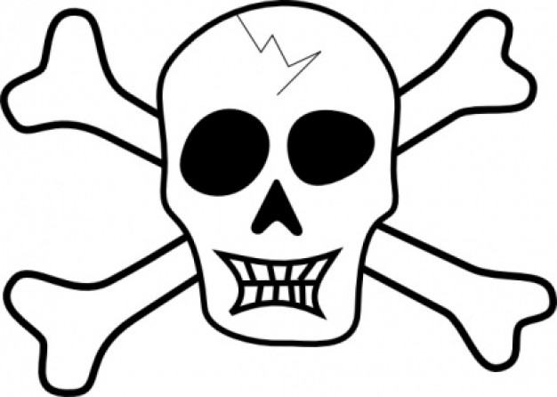 dangerous icon pirate skull and bones clip art