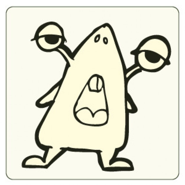 Doodle cute Games doodle monster with two eyes about Video Games