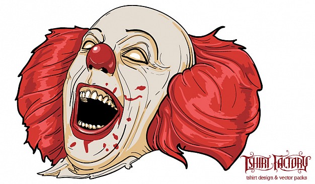 evil clown character with red hair