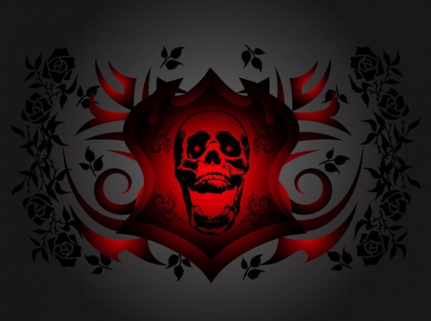 Facebook laughing Halloween skull with roses background about halloween Roses