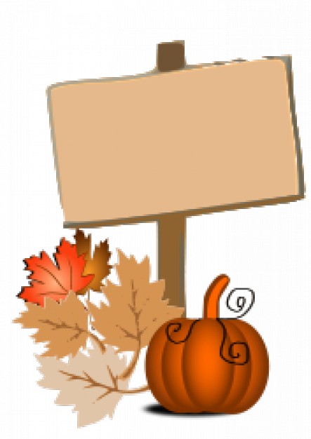 fall clip art with leaves lable pumpkin background